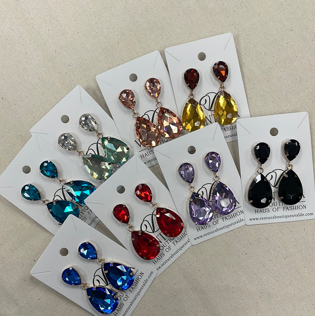 Crystal Drop Stud Earrings