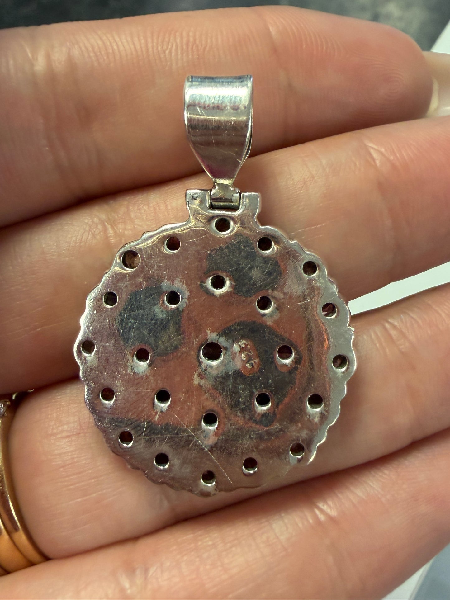Sterling Silver Pink & White Slider Pendant