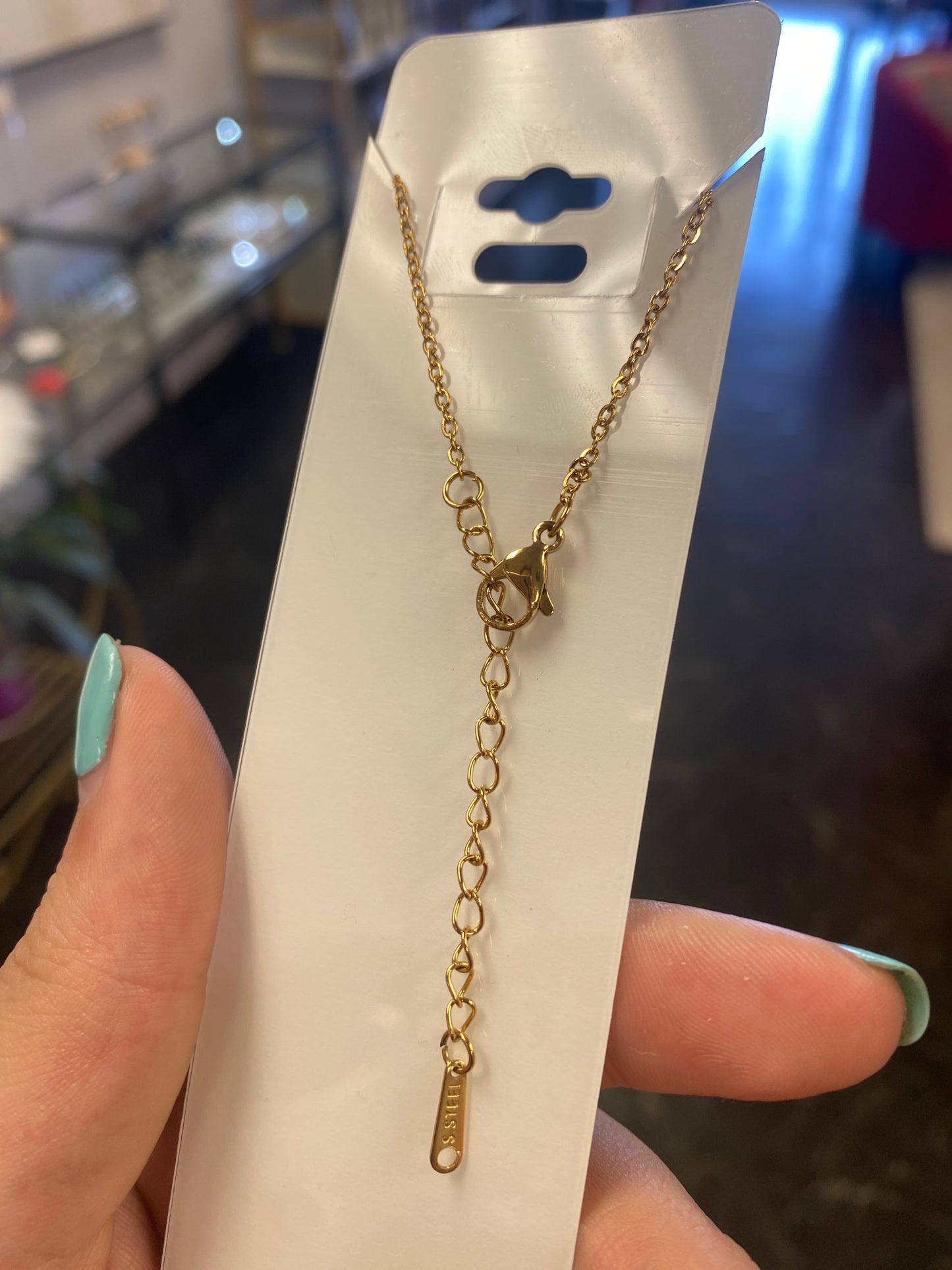 Stainless Steel Gold Plated Crystal Hand Chain