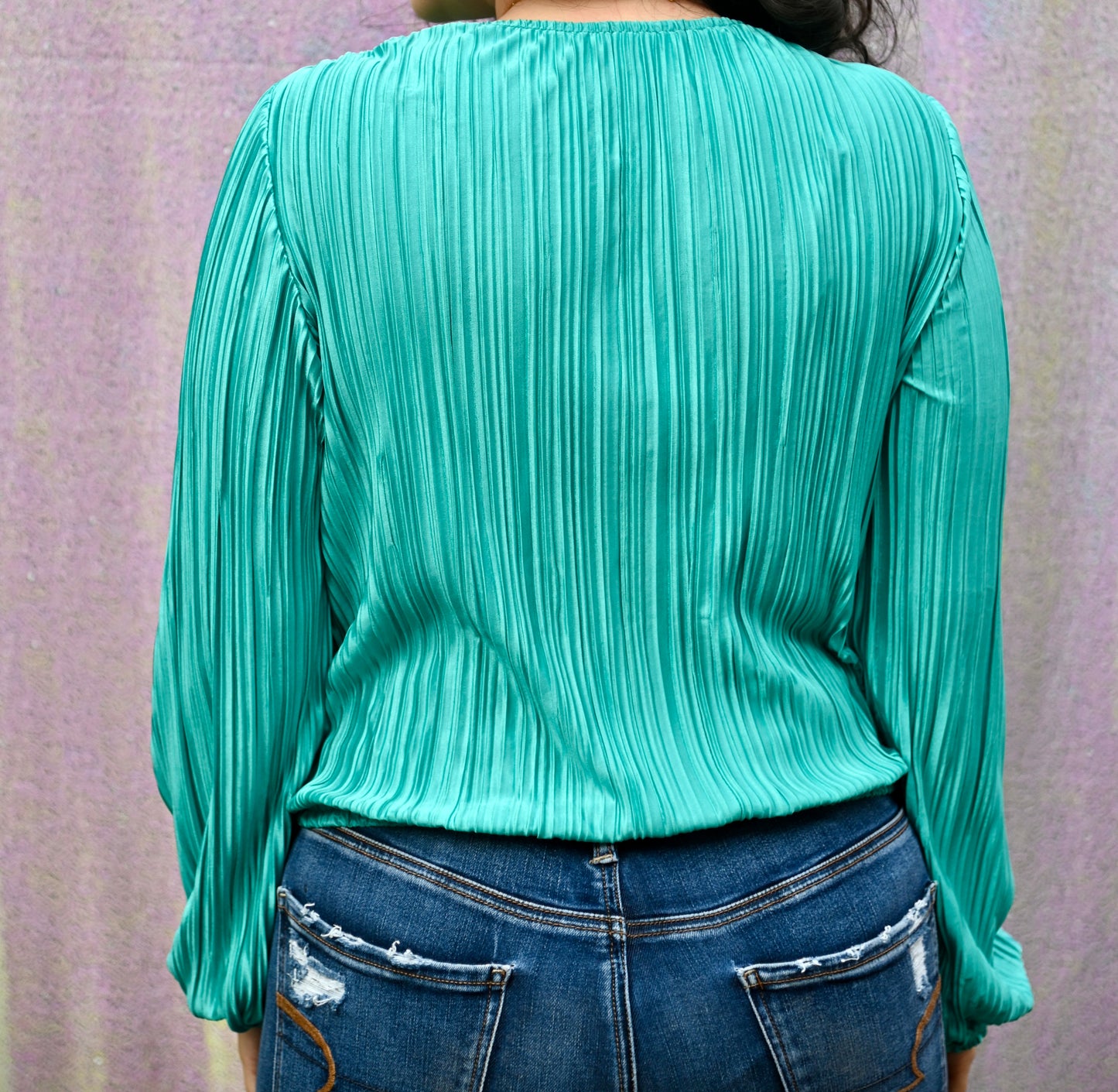 Pleated Luster Top