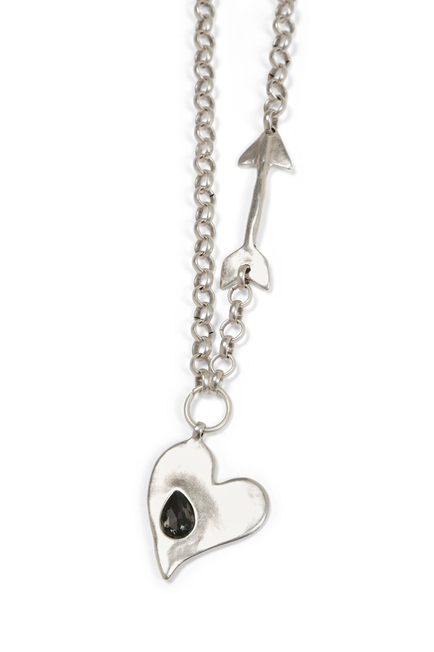 Handmade Arrow Heart Pewter Necklace - NN3147