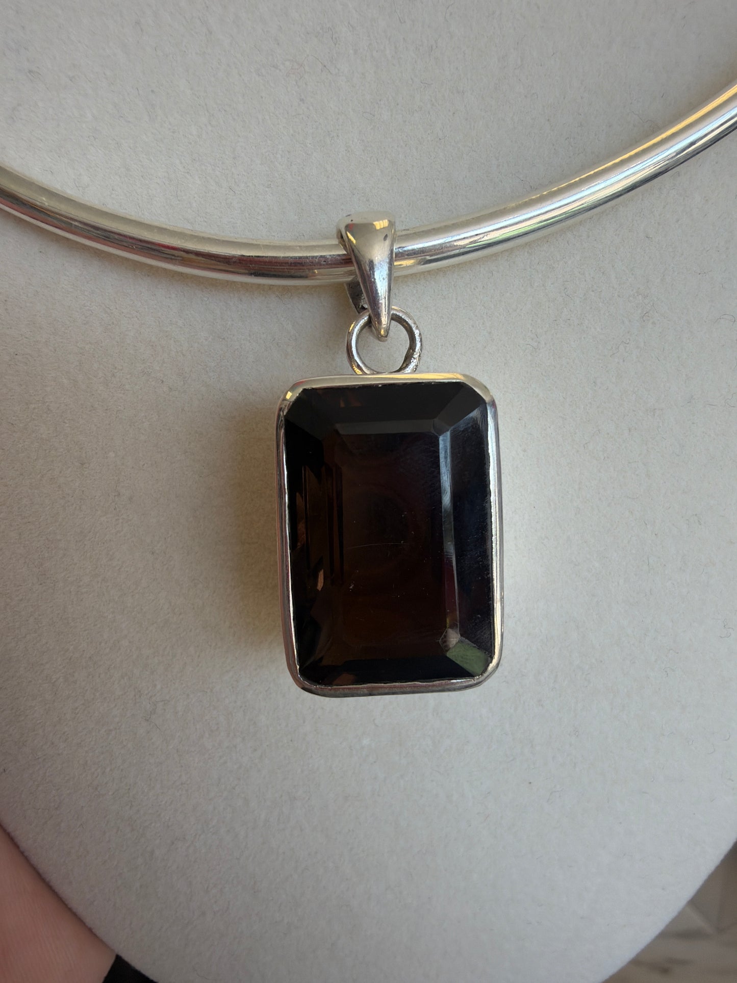 HUGE Smokey Topaz Sterling Silver Pendant