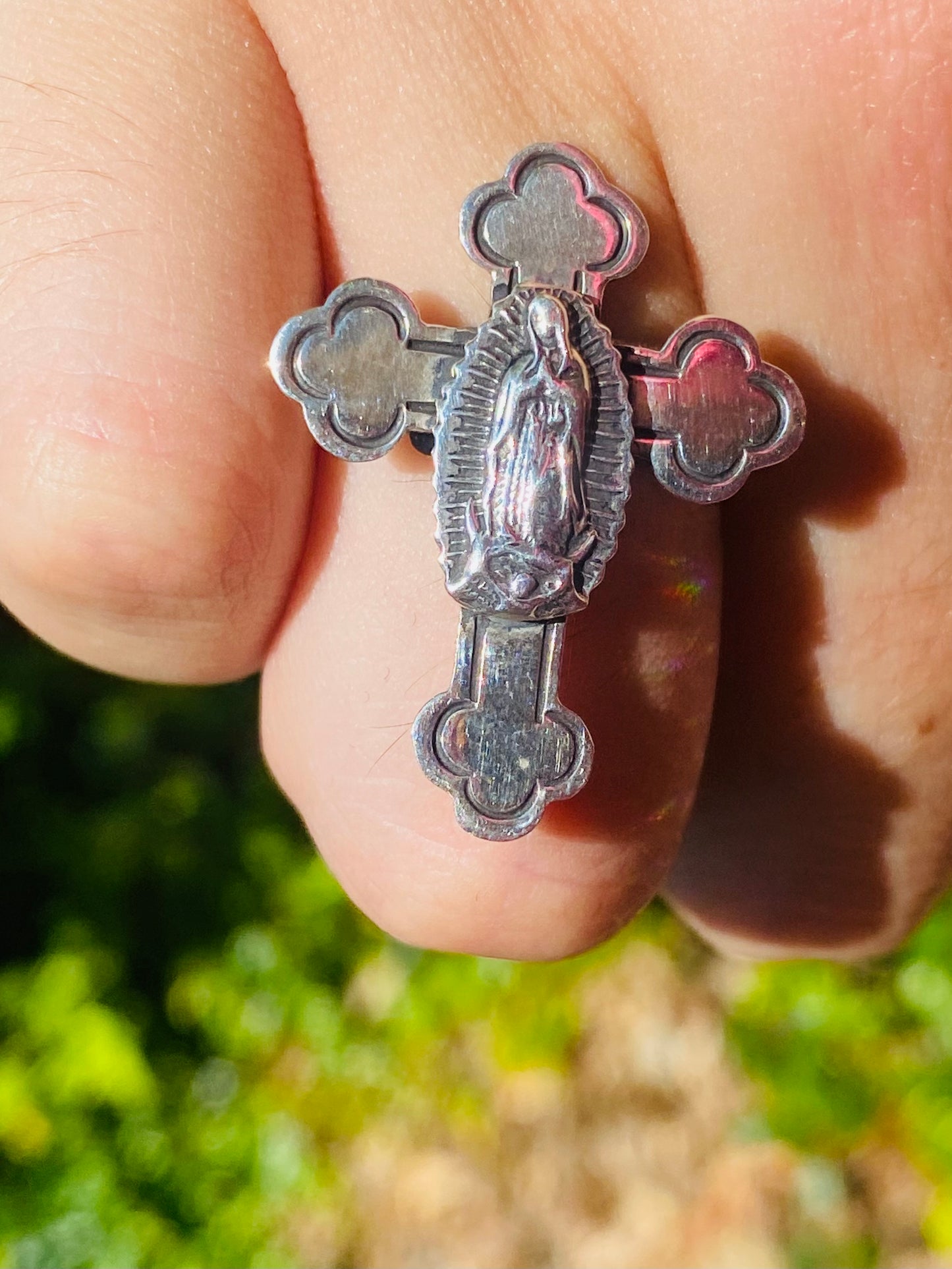 Sterling Silver Cross Adjustable Ring