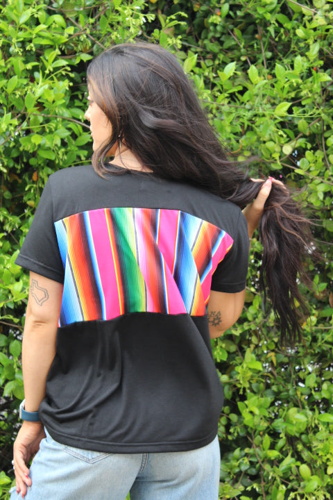 Cross the Line Criss Cross Front Tee Summer Serape