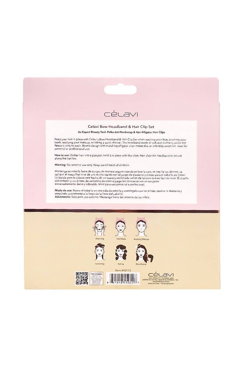 Celavi 40173 Bow Headband & Hair Clip Set - 12