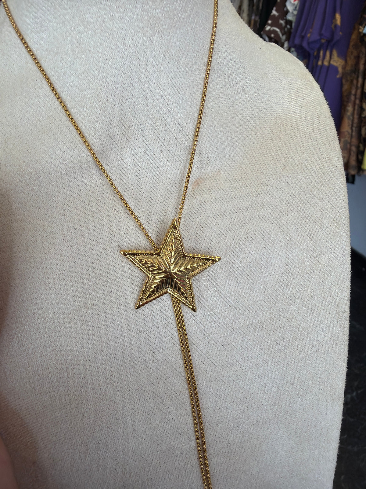 Adjustable Stainless Gold Plated Star Bolo