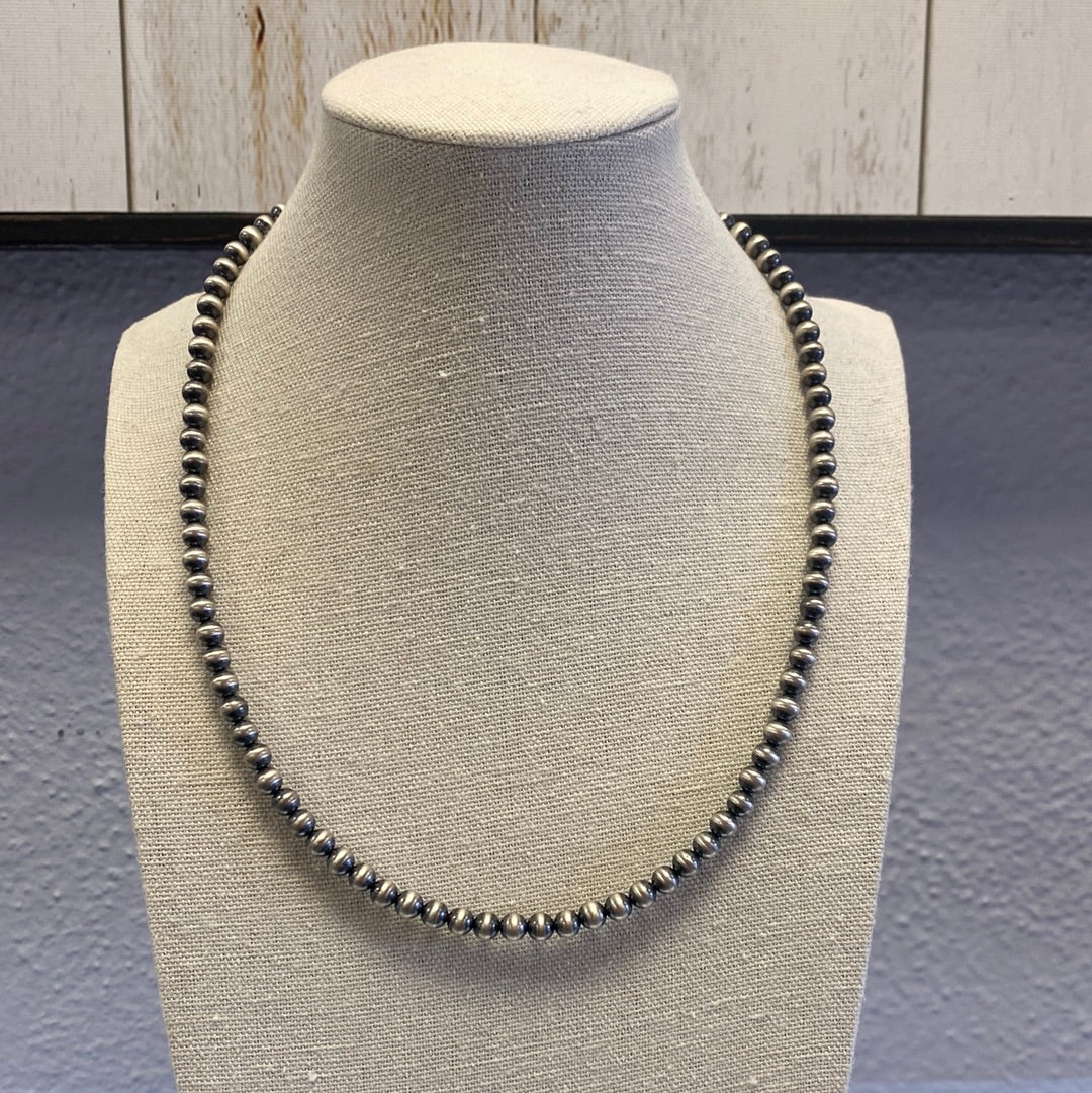 18" 5MM " NAVAJO STYLE" STERLING PEARLS