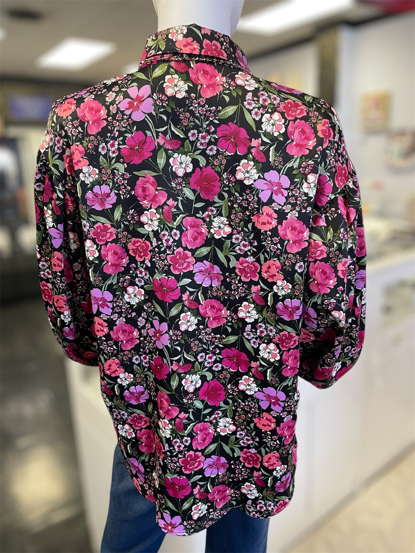 Floral Button-up Long Sleeve Blouse