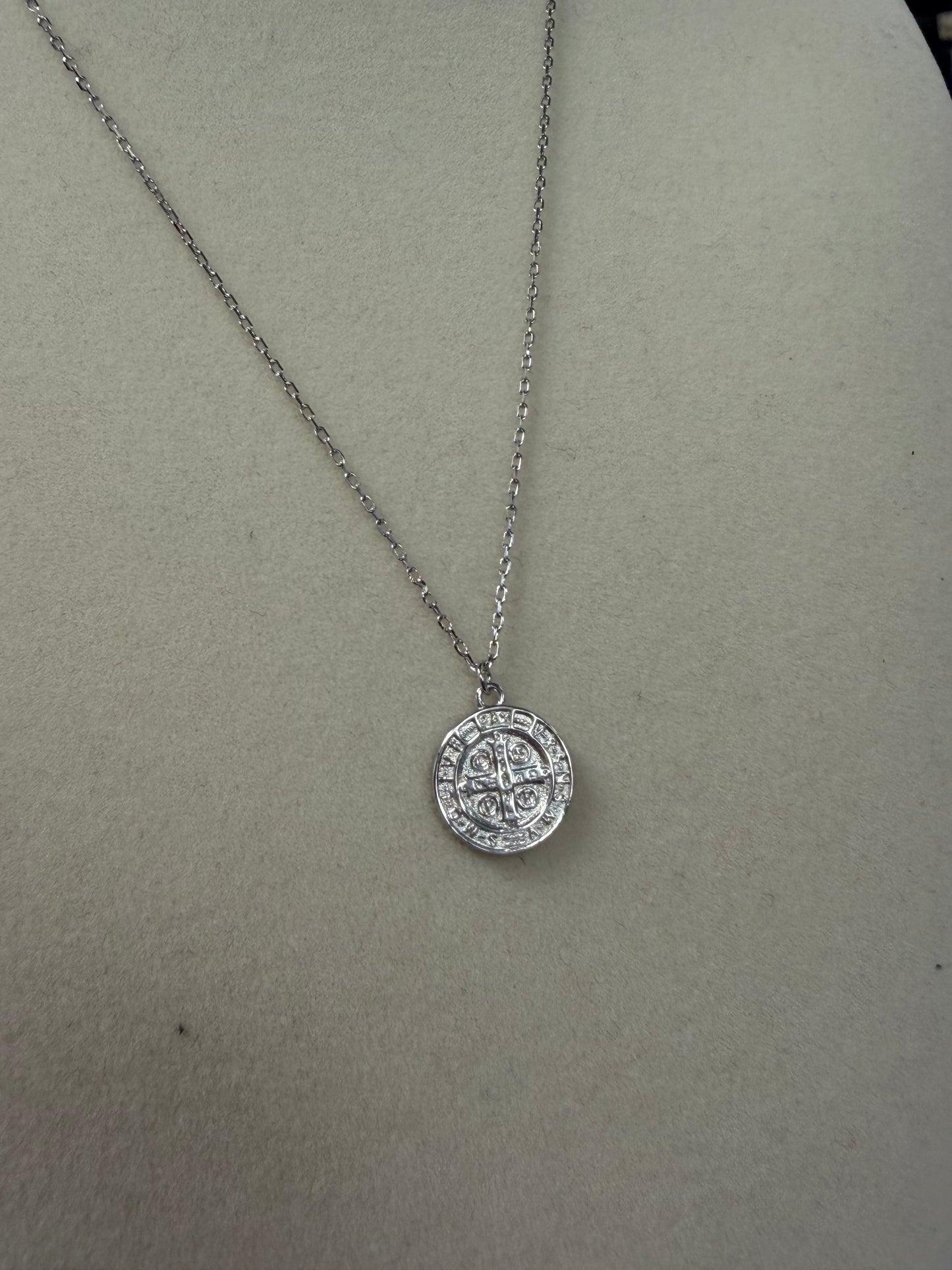 Sterling Silver Saint Benedict Dainty Necklace