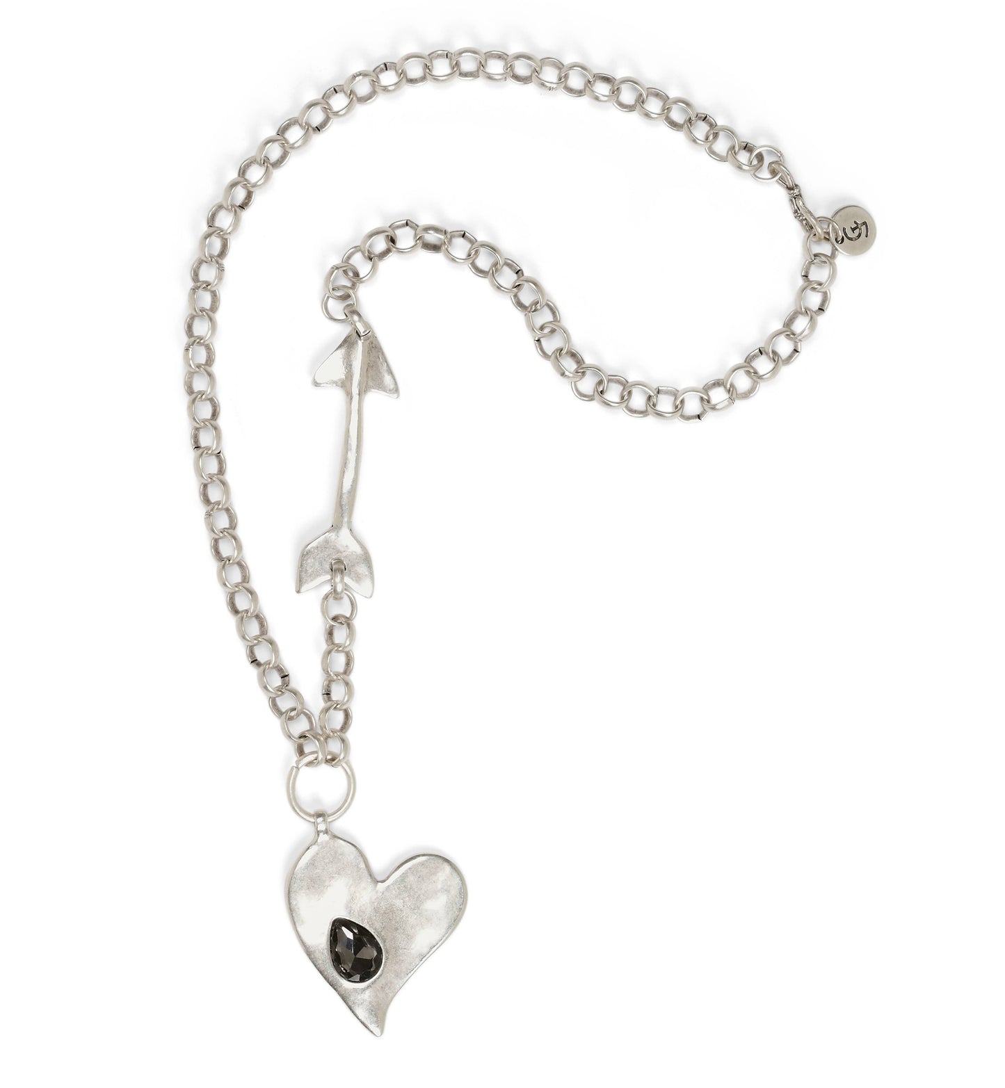 Handmade Arrow Heart Pewter Necklace - NN3147