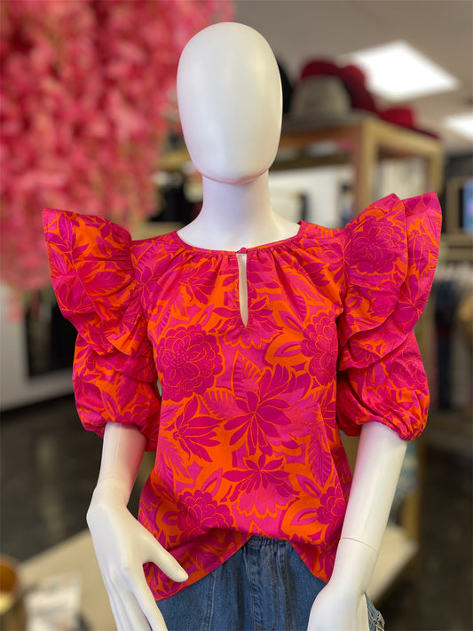 Puff Sleeve Floral Blouse