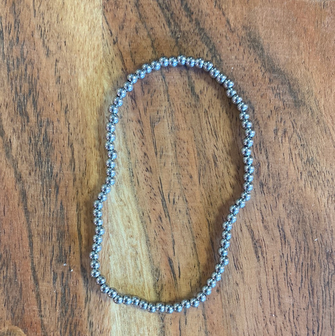 Silver Stainless Steel Stretchy  Bracelet