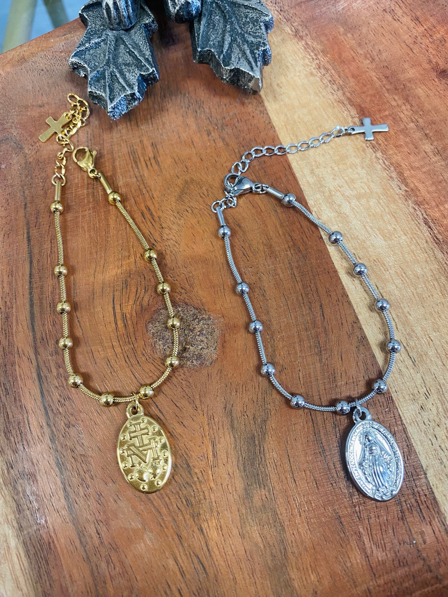 Marvelous Medal Stainless Steel Ball Chain Charm Bracelet Religious