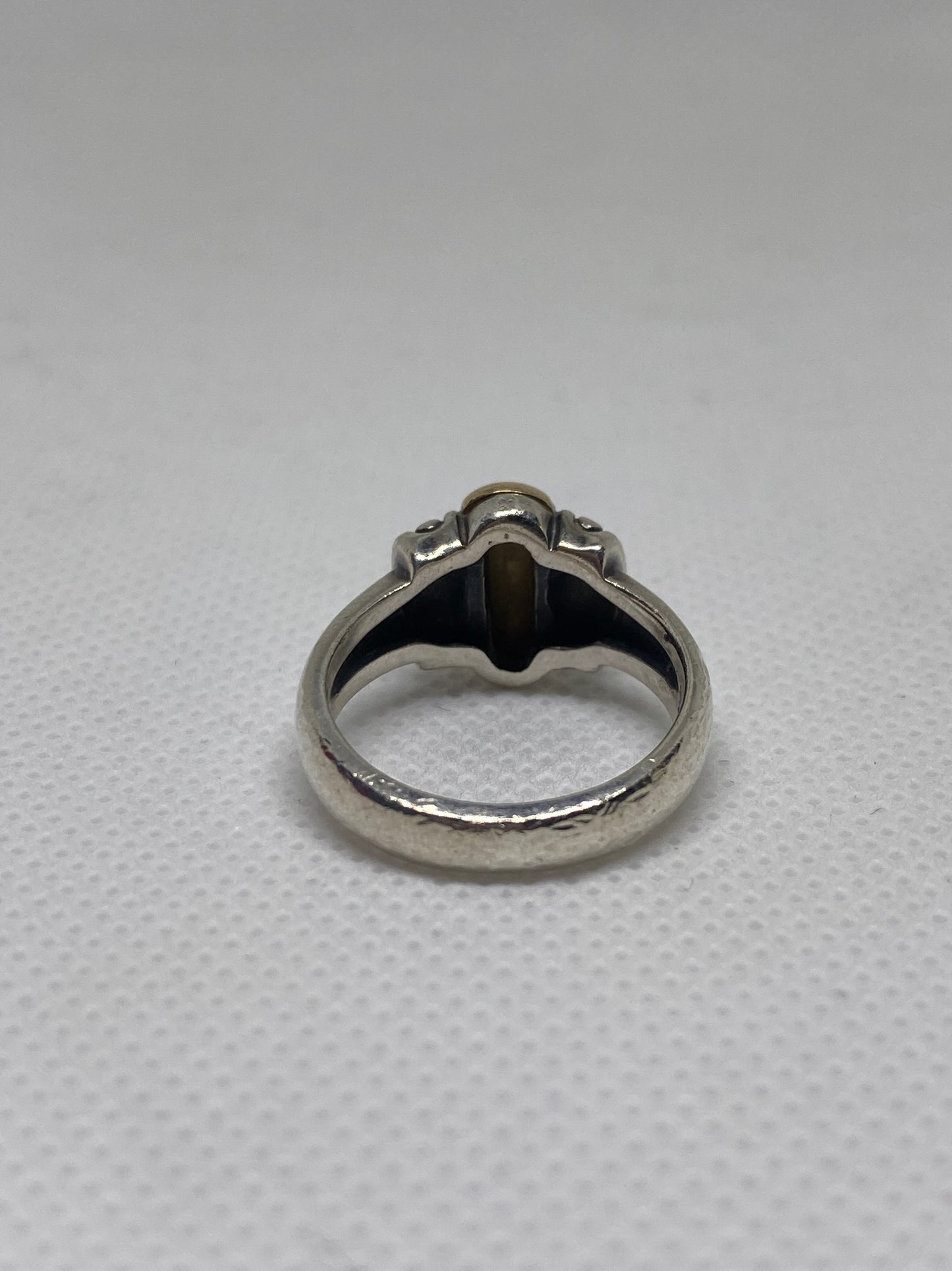 James Avery Retired Silver beaded and Gold Oval Dome Ring Size 6.5