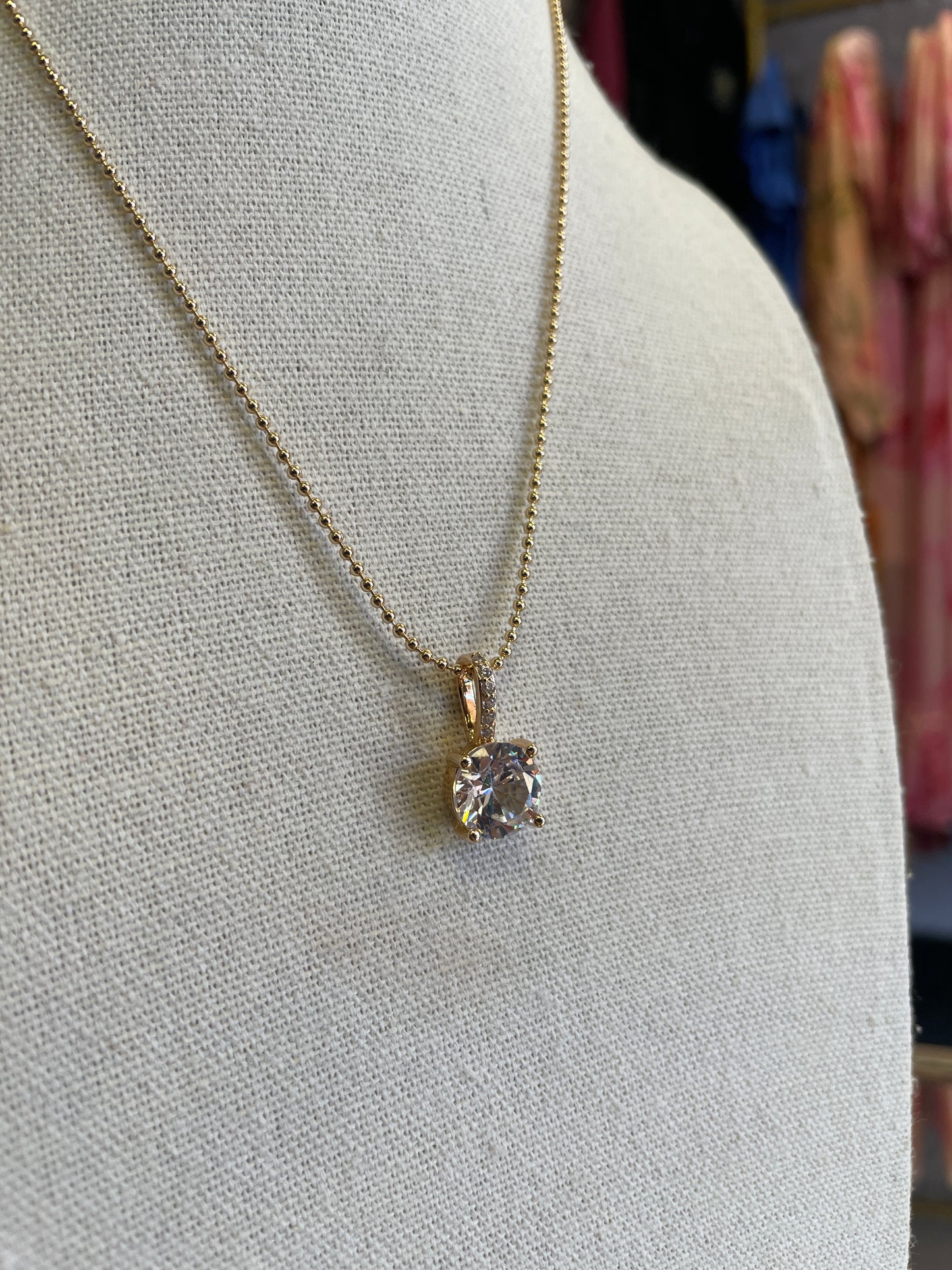 Solitaire Crystal Necklace