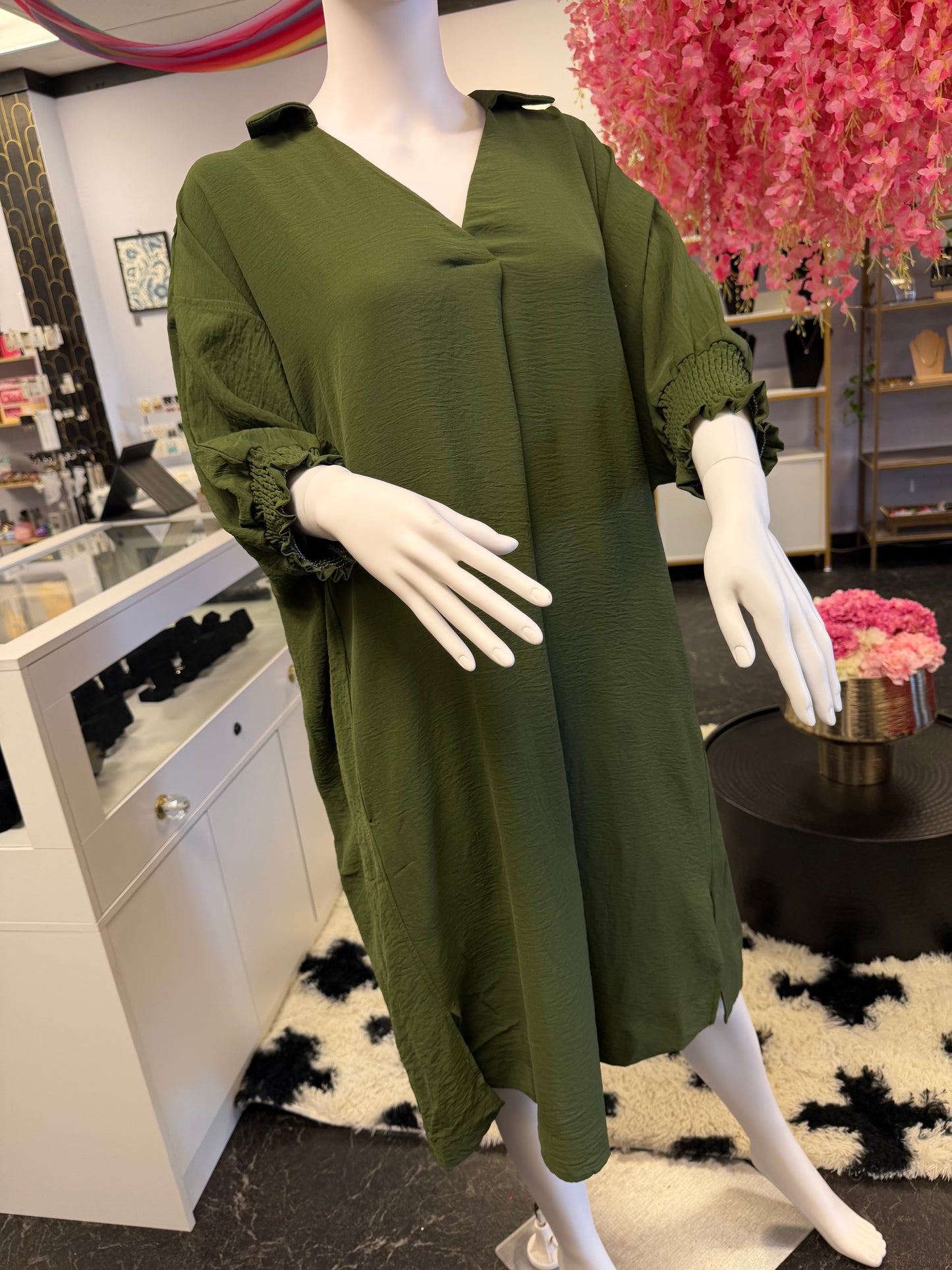 Olive Green Oversized Dress