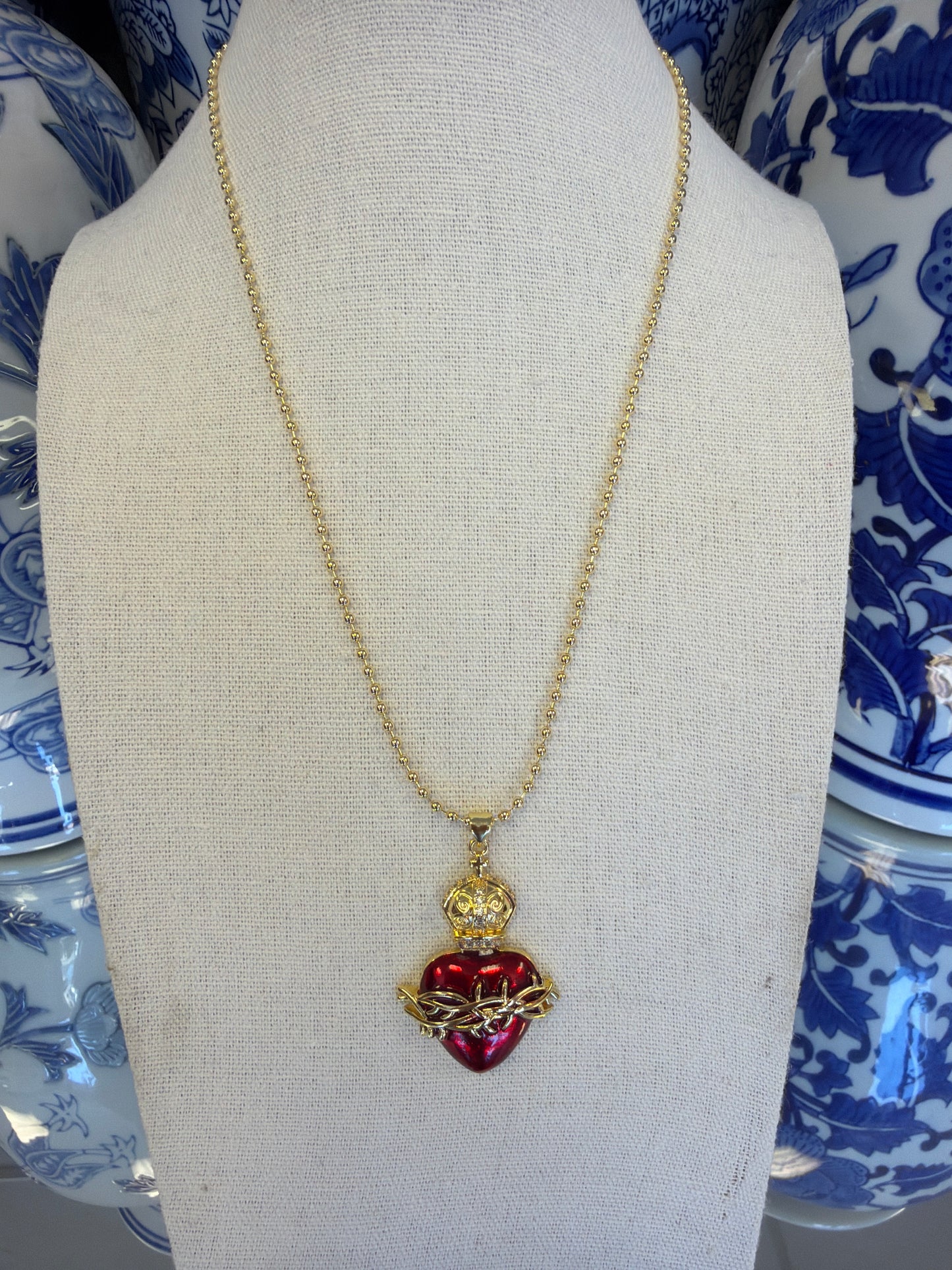 Sacred Heart Ball Chain Necklaces