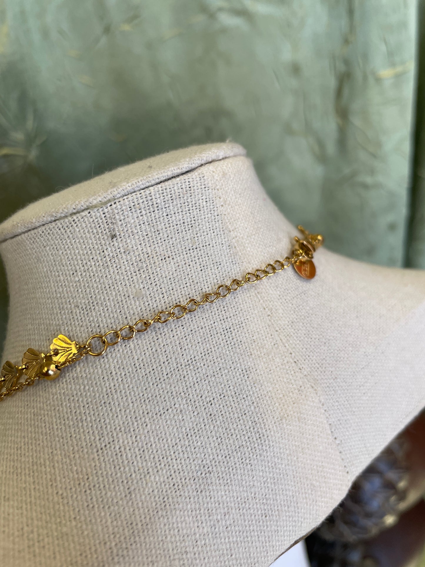 Stainless Gold Plated Double Necklace