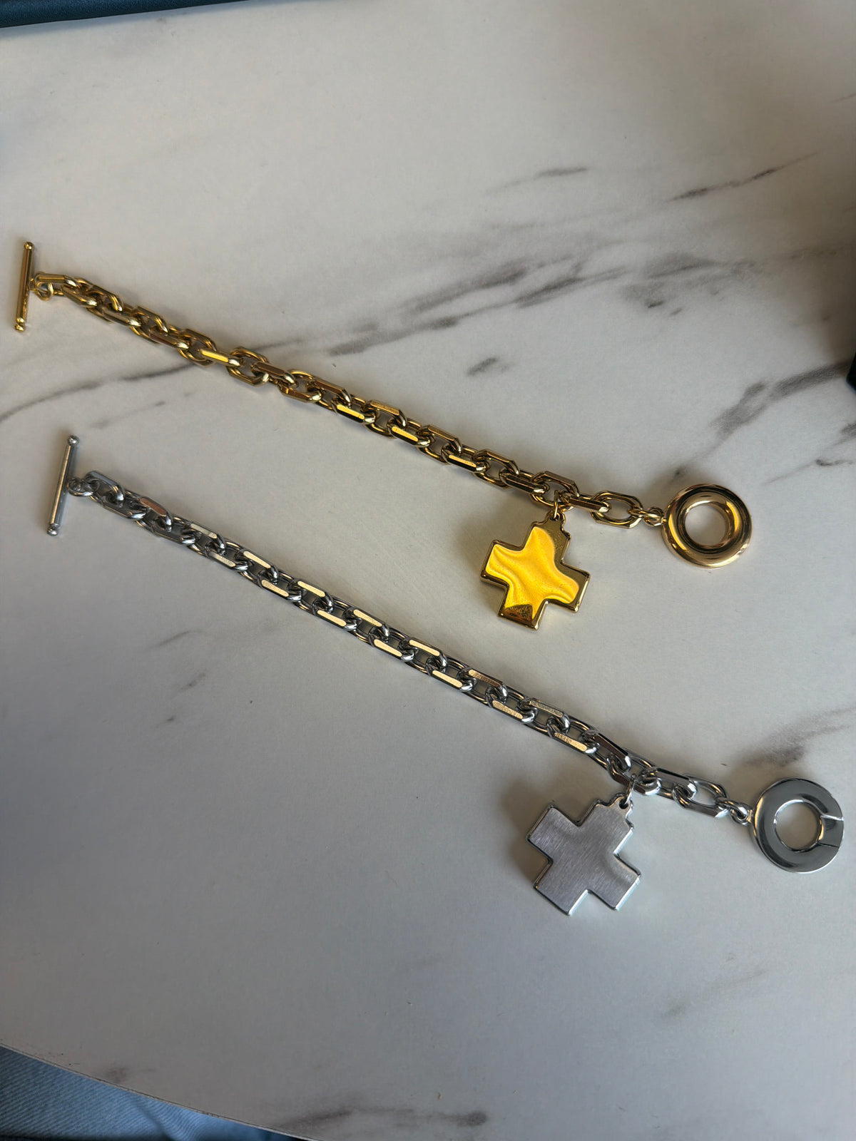 Stainless Steel Cross Toggle Bracelet