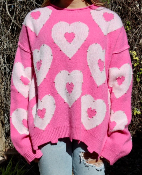 Pearl Heart Sweater