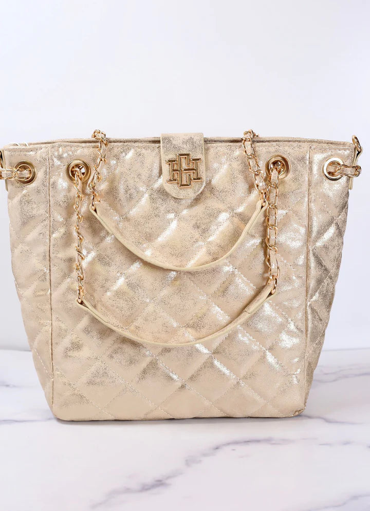 Tanya Quilted Tote GLIMMER GOLD