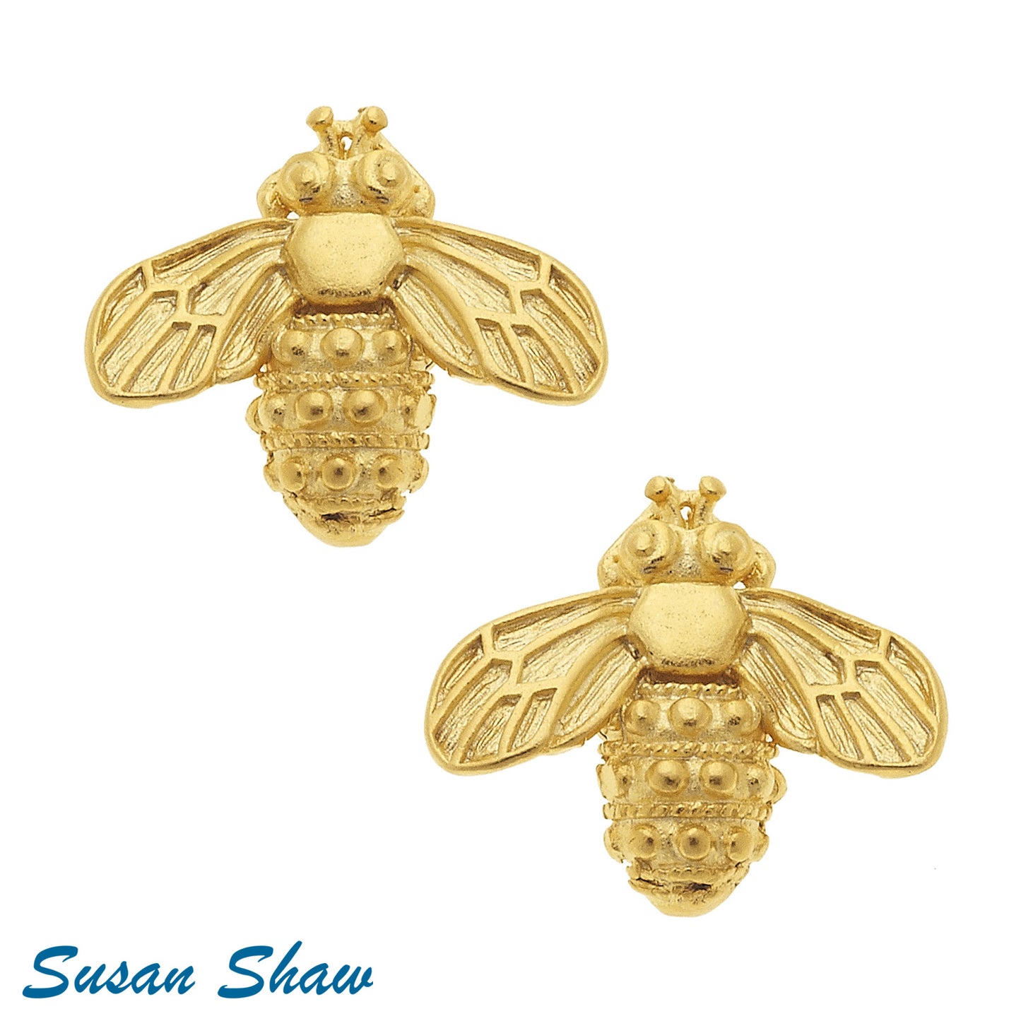 Susan Shaw Gold Bee Stud Earrings