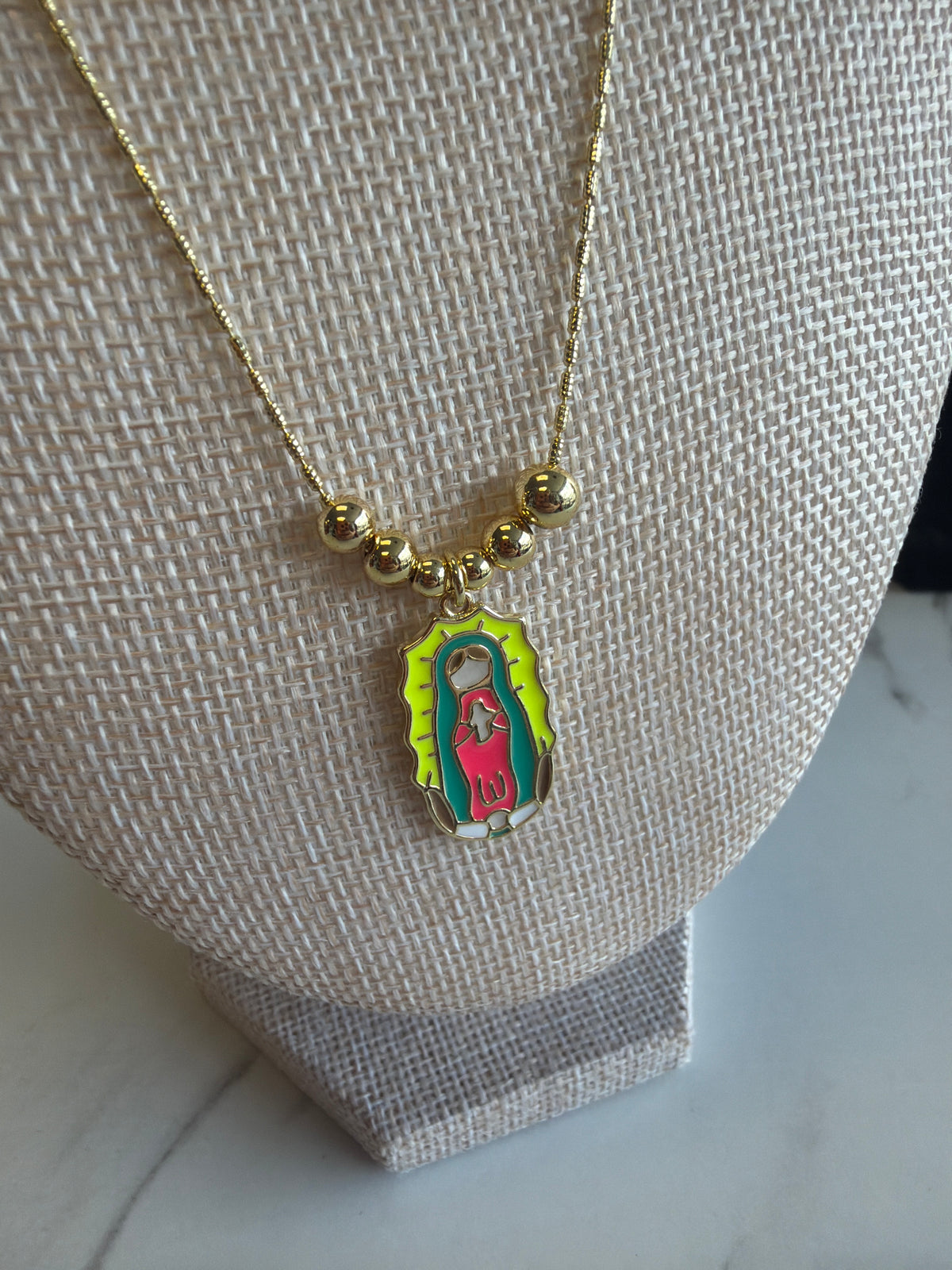 Colorful Virgin Mary Adjustable Necklace