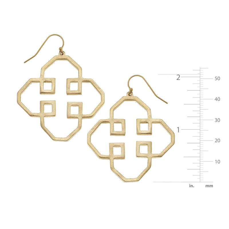 Susan Shaw Geometric Outline Earrings