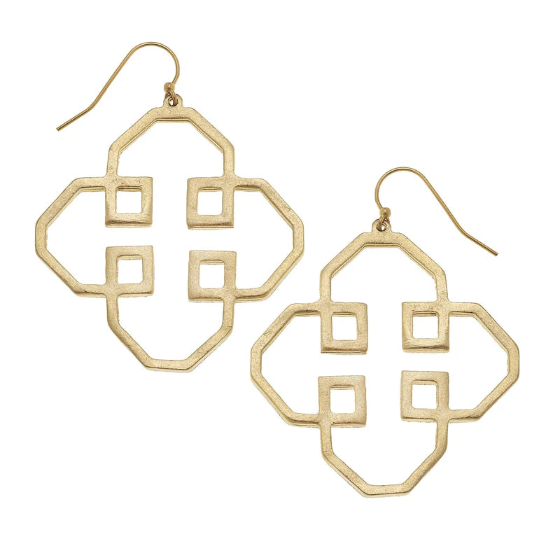 Susan Shaw Geometric Outline Earrings