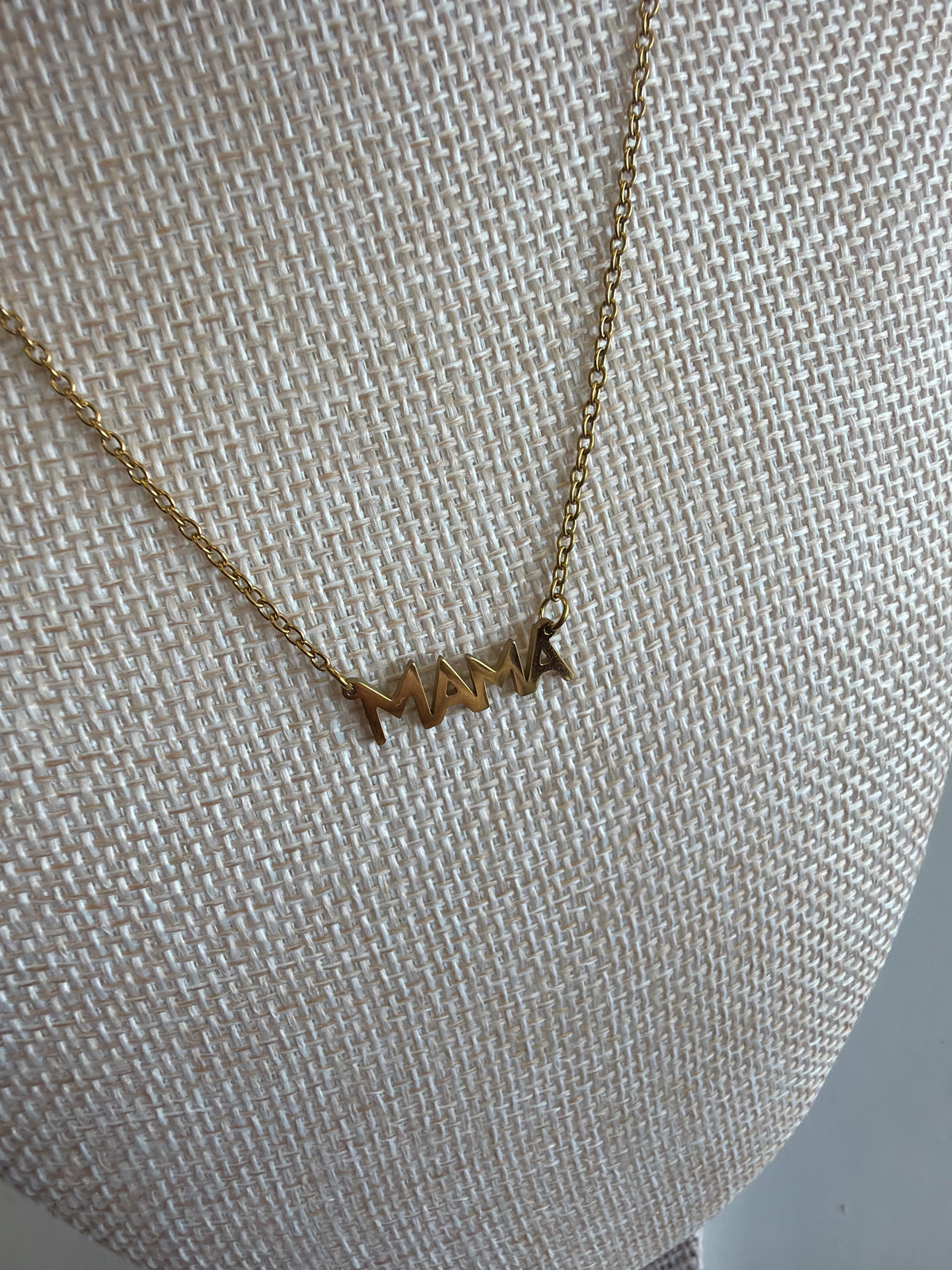 Stainless Steel Gold Plated MAMA Necklace