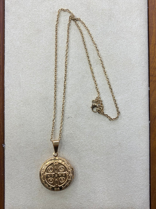 Saint Benedict Gold Locket