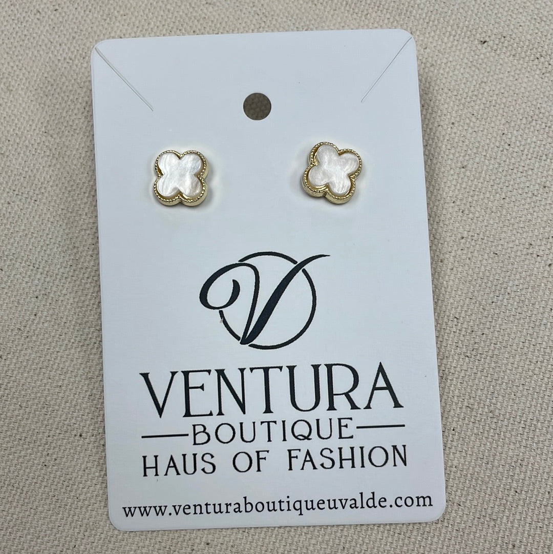 Dainty Clover Stud Earrings