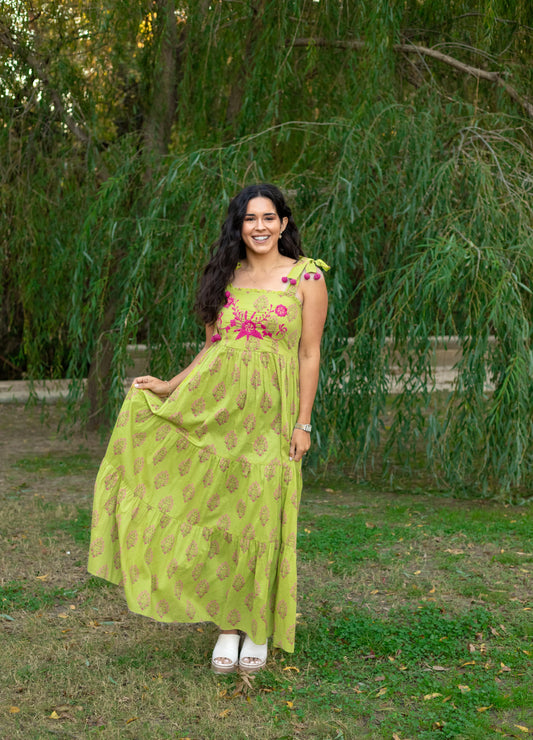 Addison Maxi Dress - Chartreuse