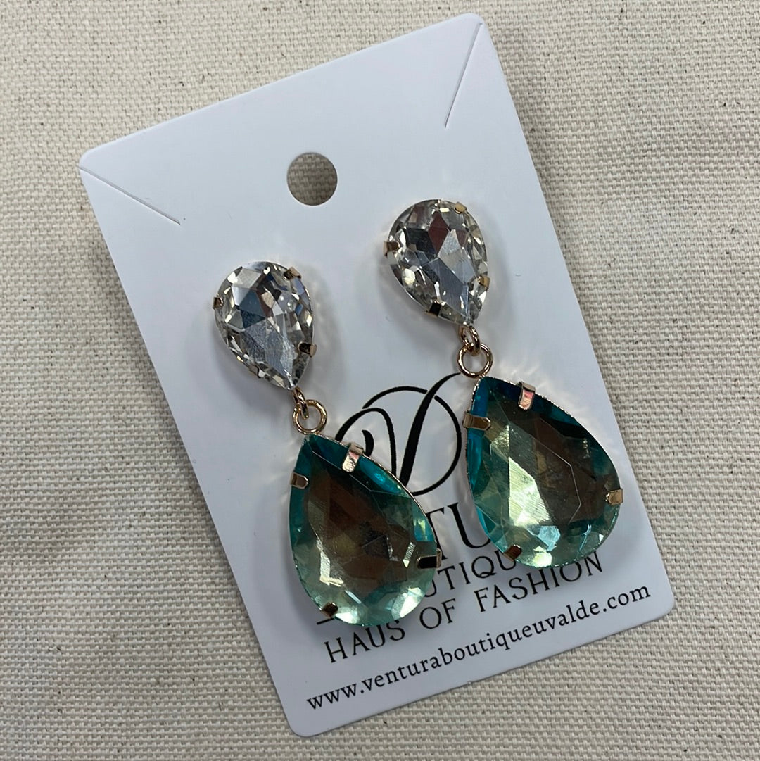 Crystal Drop Stud Earrings