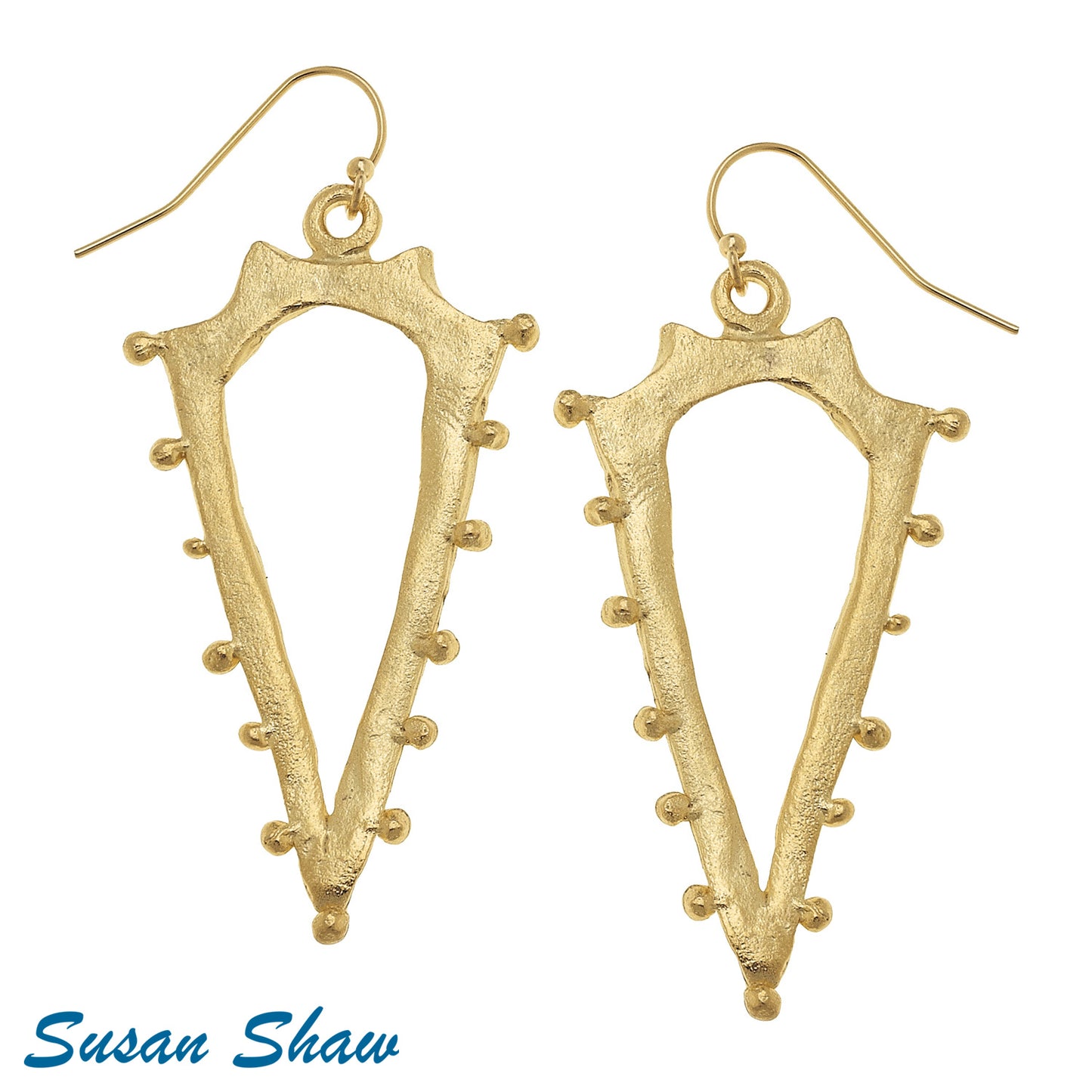 Hand cast Gold Cut Out Earrings