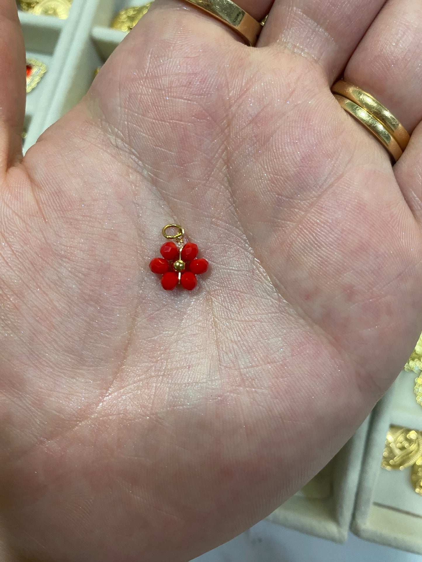 Beaded Flower Charm