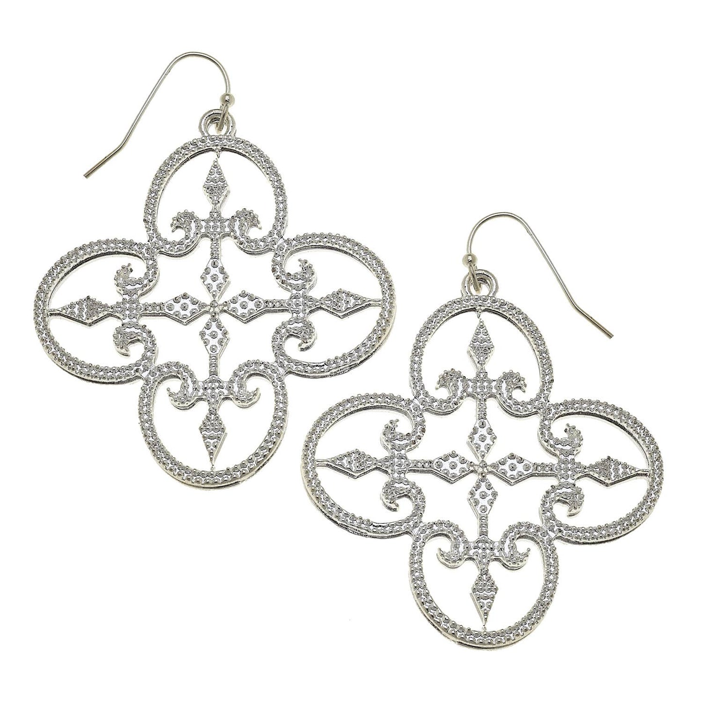 Silver Filigree Earrings - Rectangular Design