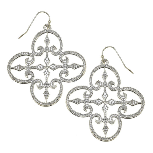 Silver Filigree Earrings - Rectangular Design