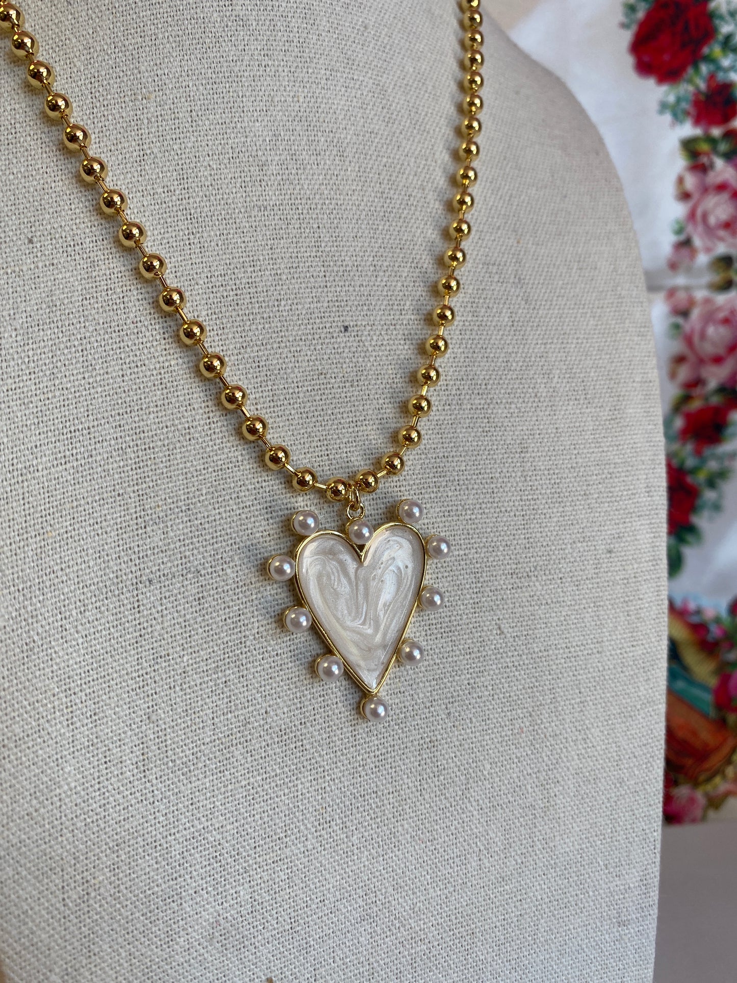 Pearl Heart Necklace