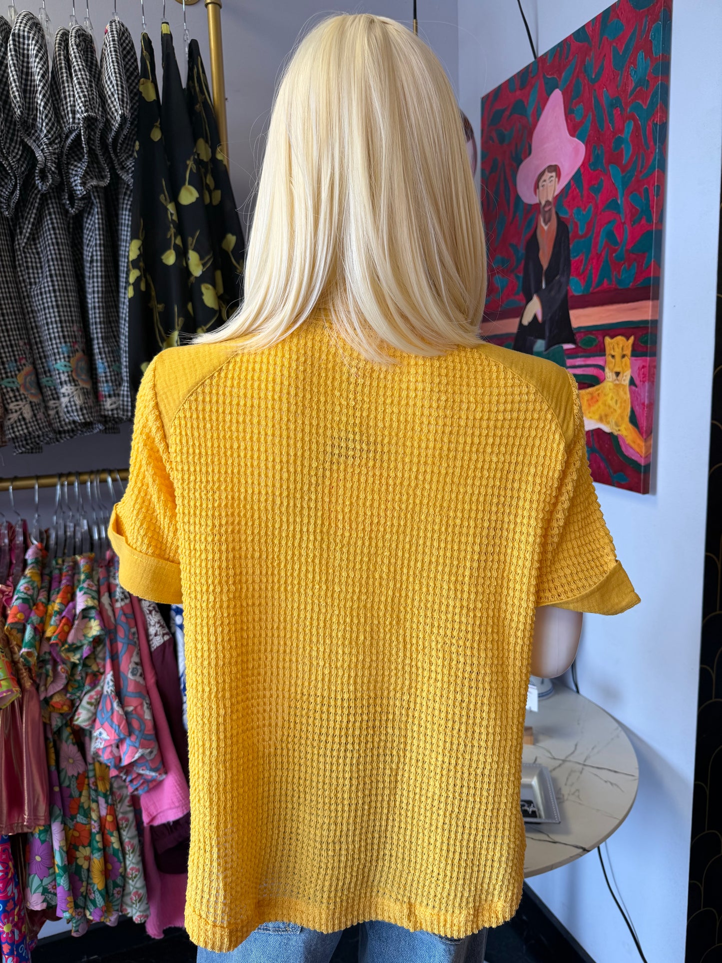 Honey Waffle Knit Button Down Shirt