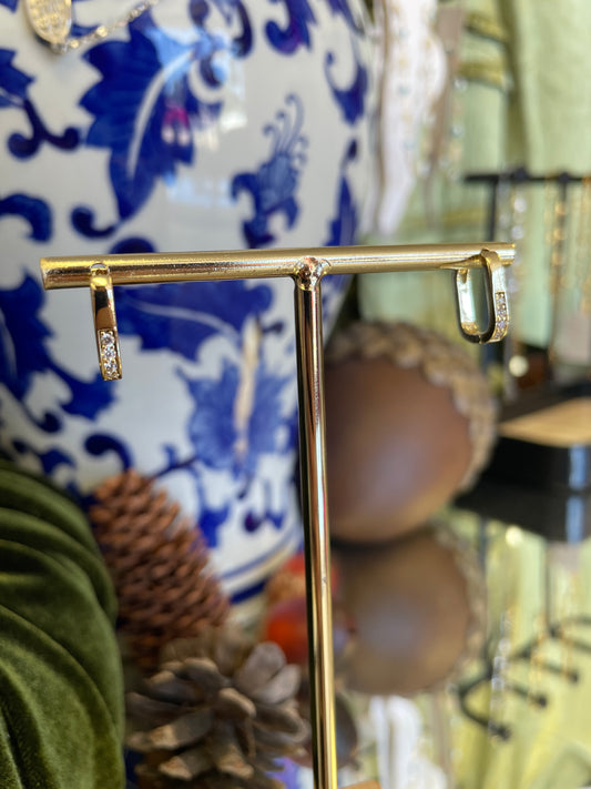 Pressure Gold Rectangle Hoop Earrings