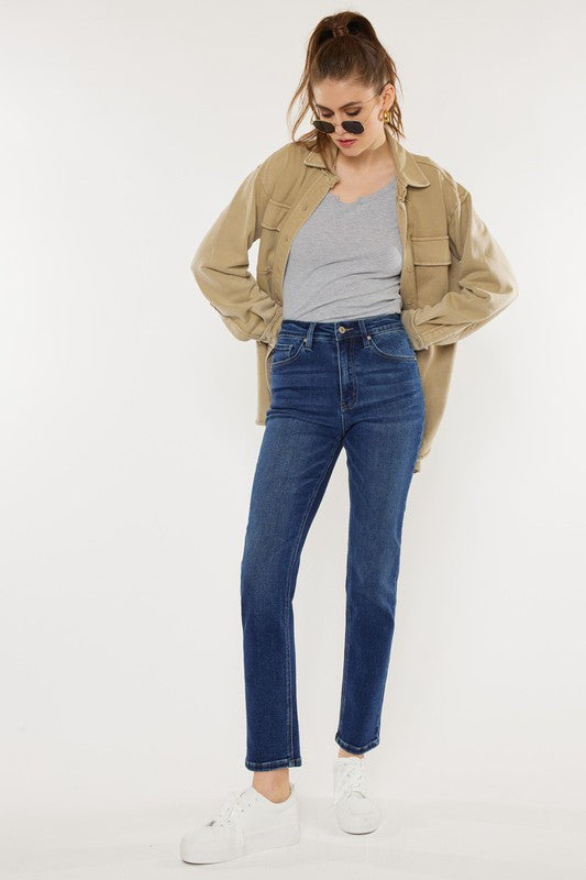 Kan Can HIGH RISE SLIM STRAIGHT JEANS