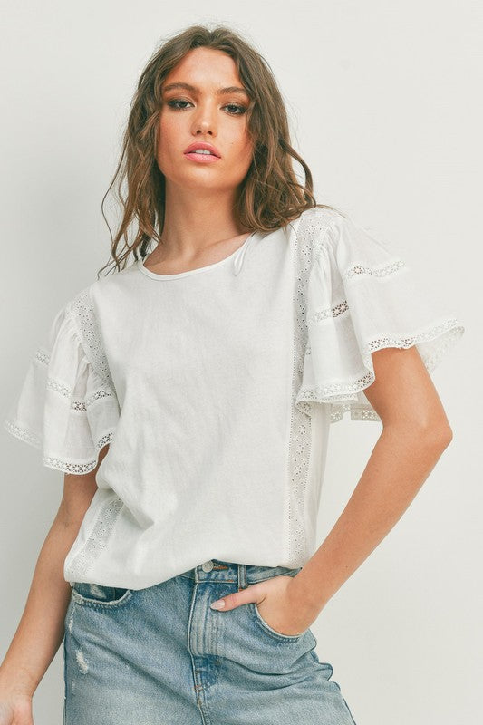 Eyelet Trim Top