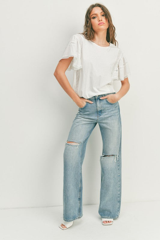 Eyelet Trim Top