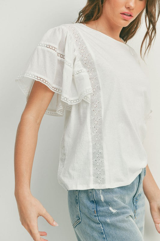 Eyelet Trim Top