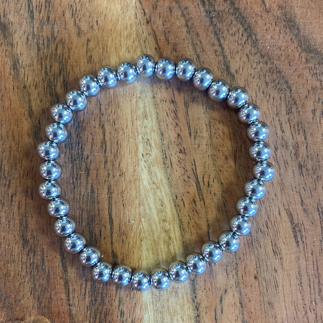 Silver Stainless Steel Stretchy  Bracelet