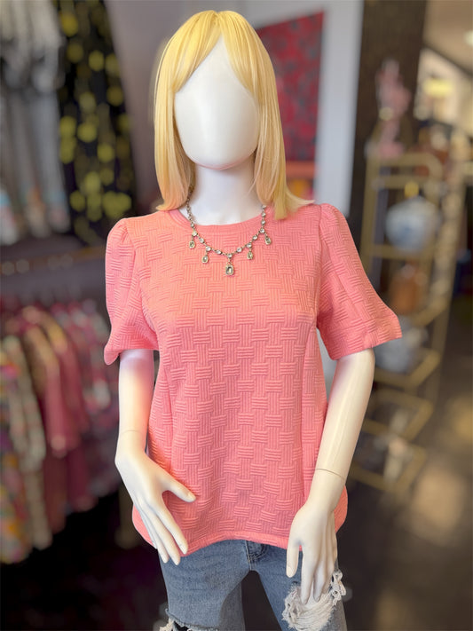 Bubble Pink Criss Cross Top