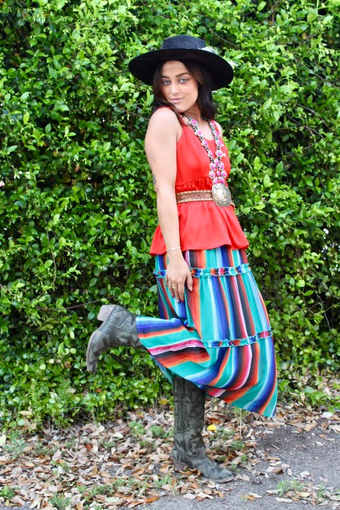 Blown Away Long Chiffon Skirt Summer Serape