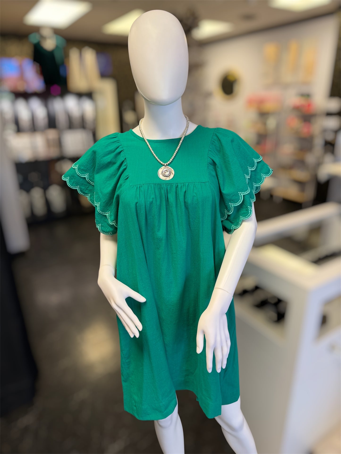 Merry Scalloped Short Sleeve Dress