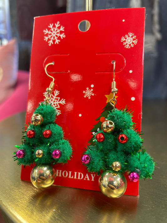 Christmas Tree Hook Earrings